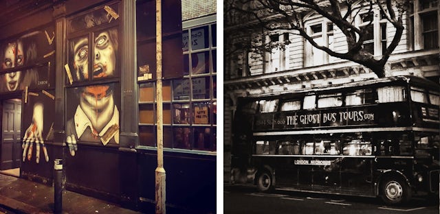 The Ghost Bus tour and Jack the Ripper Tour, London