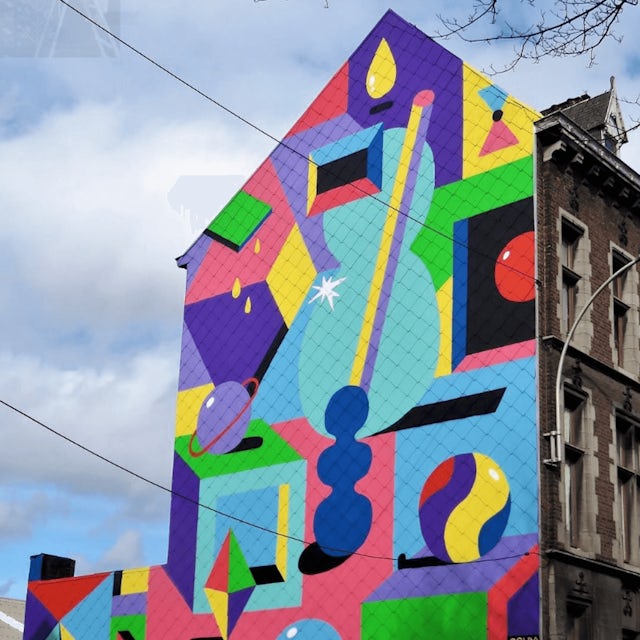 Colourful street art in Paris