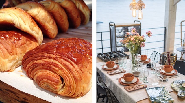 Pastries and table setting
