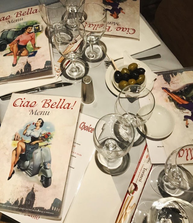 A table set at Ciao Bella @_samhillman