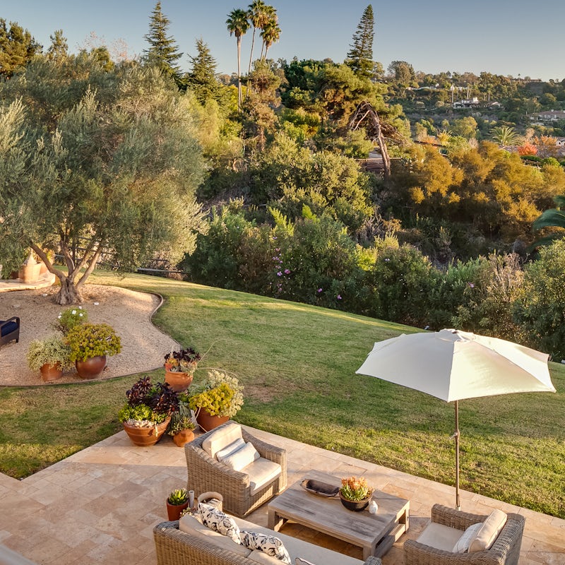 Admire the lush landscape views from the house and across the garden