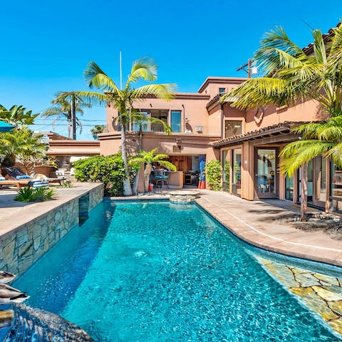 Stay at home and paddle about in the swimming and spa pools