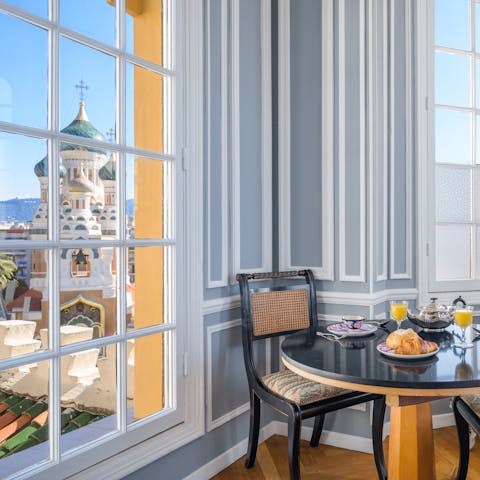 Nibble on croissants with the cathedral as your backdrop