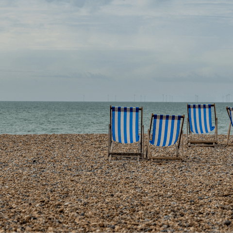 Relax on Hove Beach, around a ten-minute walk away