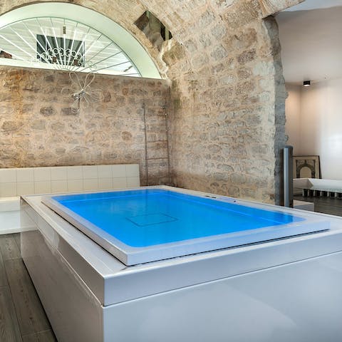 Relax and unwind in the wellness area, which includes a sauna and a whirlpool bath