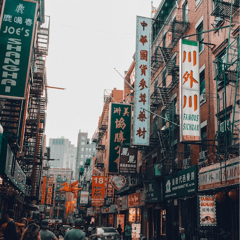Experience the hustle and bustle of Chinatown, just a thirty-minute walk away