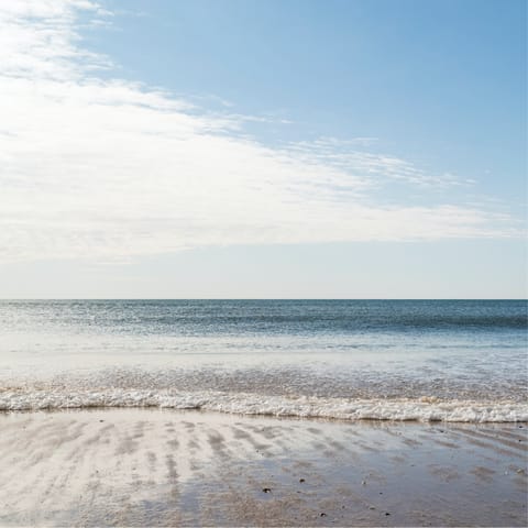 Drive to Amagansett in twelve minutes for a day of sunbathing and dining
