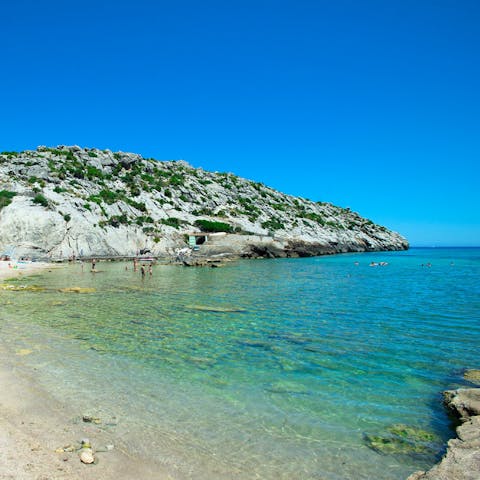 Spend a day on the sands of Llenaire Beach, just 2.5km away