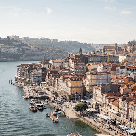 Stay in the heart of Porto, less than a five-minute stroll from the banks of the River Douro