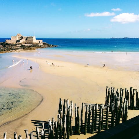 Check out Saint-Malo's sandy beaches, including Plage du Val, less than ten minutes away on foot