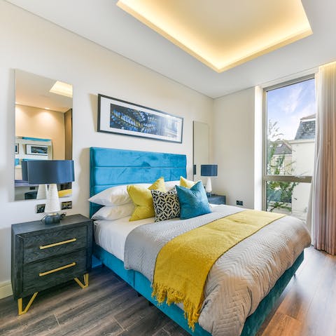 Sleep well after a busy day exploring London in the stylish bedrooms