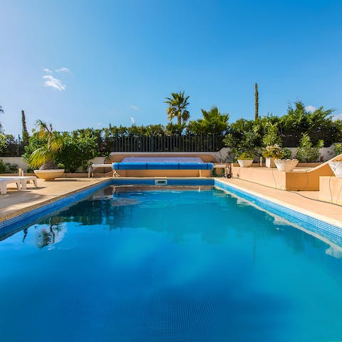 Cool off from the afternoon heat with a dip in the private pool