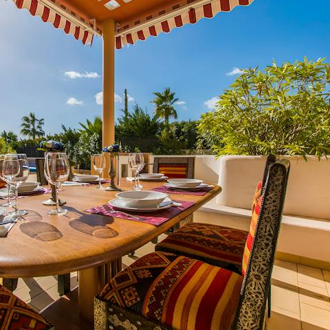 Light the barbecue and savour alfresco dining on the terrace