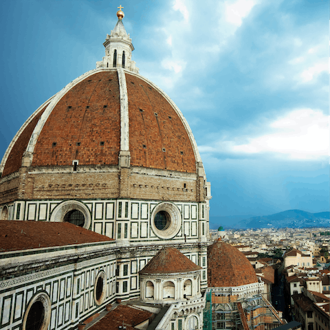 Make the twelve-minute walk to the beautiful Cathedral of Santa Maria del Fiore