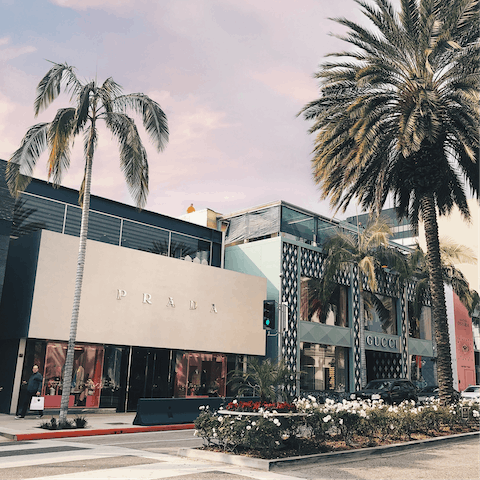 Check out the iconic shops on Rodeo Drive, a twenty-minute walk away