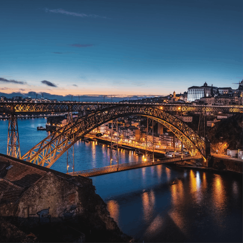 Cross the Dom Luís I Bridge for a visit to the port cellars in Gaia 