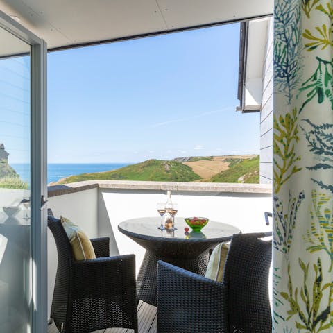 Sit back and relax on your private balcony and take in the stunning sea views