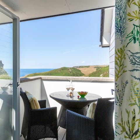 Sit back and relax on your private balcony and take in the stunning sea views