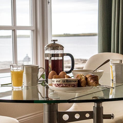 Tuck into a breakfast of champions, at the large dining area with a sea view