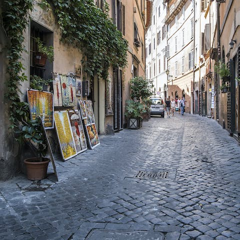 Stay in a lively neighbourhood just three minutes from Piazza Navona