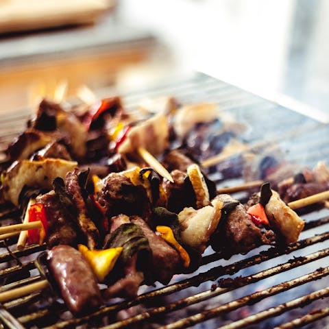 Barbecue your meals outside on the gas grill