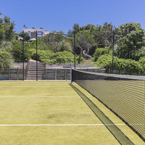 Make the most of the outdoors, thanks to a private tennis court and football pitch