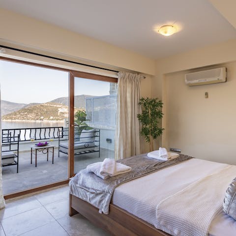 Roll out of bed and onto the private balcony with gorgeous sea views