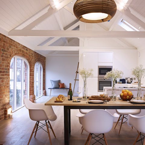 Every breakfast is special in the elegant kitchen dining space