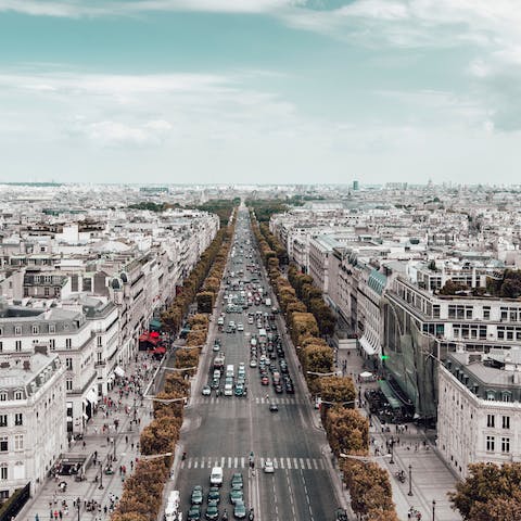 Step into the glamorous heart of Paris on the Champs-Élysées