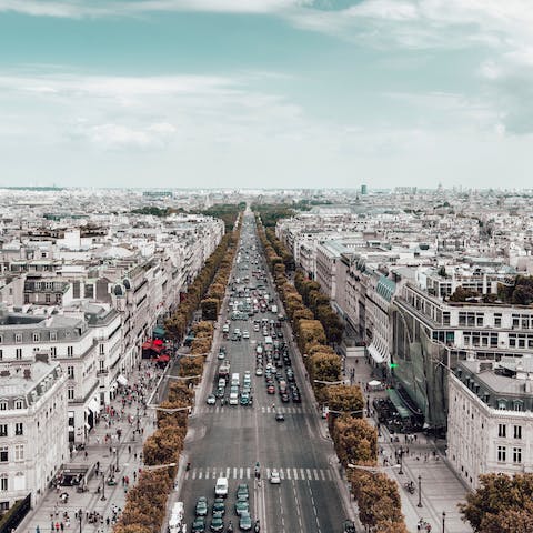 Step into the glamorous heart of Paris on the Champs-Élysées