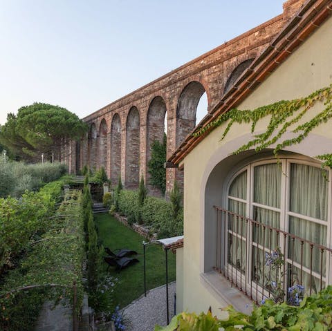 Take in stunning views of the ancient aqueduct from the bedroom windows