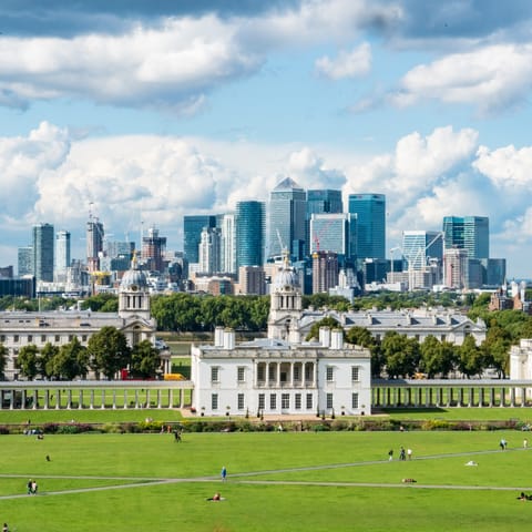 Stroll through Greenwich Park – just a ten-minute walk – and admire the skyline views