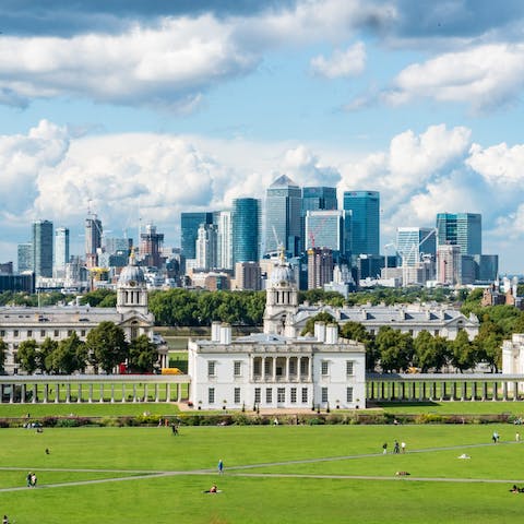 Stroll through Greenwich Park – just a ten-minute walk – and admire the skyline views