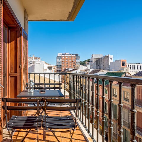 Sip your morning coffee on the balcony and wake up with the city