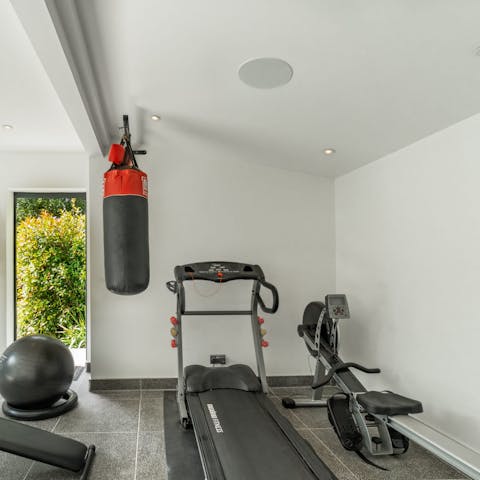 Keep up your exercise routine in the exercise room 