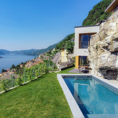 Plunge into the pool with a panoramic backdrop