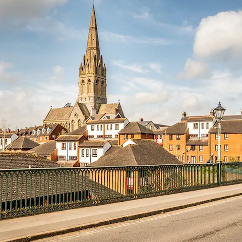 Stay in a tranquil yet central part of Exeter, close to the High Street  