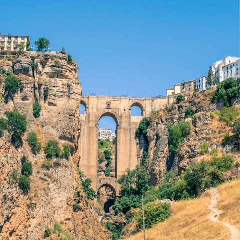 Visit the famous Tajo gorge in Ronda, only a thirty–minute drive away