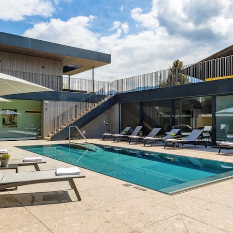Take advantage of the communal pool accessible directly from your apartment 