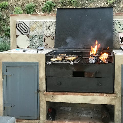 Fire up the built-in barbecue for rustic feasts outdoors