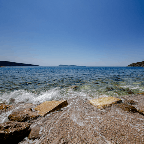 Cool off in the sea – the beach is 200 metres away