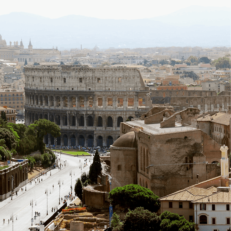 Stroll just twenty minutes to discover Rome's world renowned Colosseum