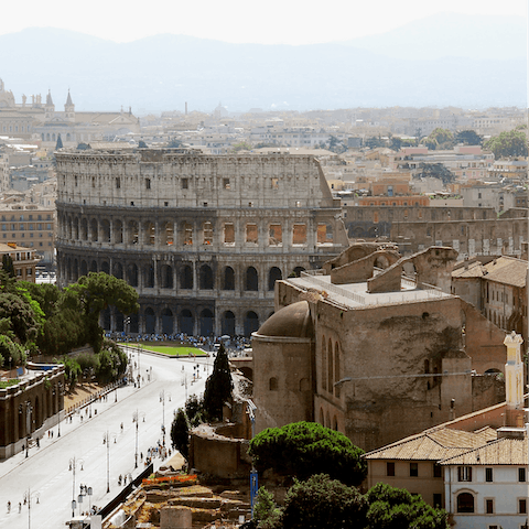 Stroll just twenty minutes to discover Rome's world renowned Colosseum 