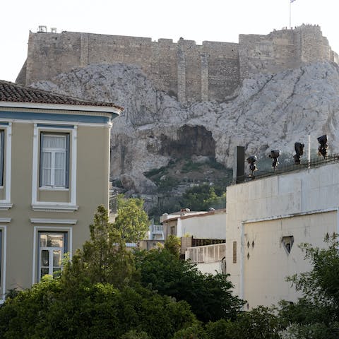 Admire the views of Athen's most treasured and famous monument from the living room window