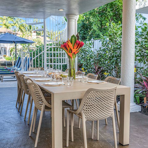 Serve up an all-American feast at the alfresco dining area
