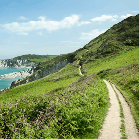 Join the nearby walking trails and explore the rugged North Devon coastline
