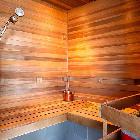Let your cares melt away as you kick back and relax in the sauna