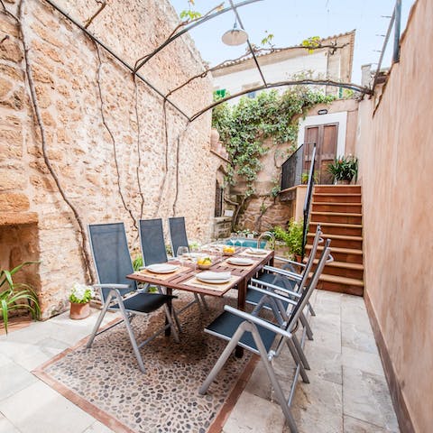 Dine alfresco on Mediterranean dishes straight from the barbecue