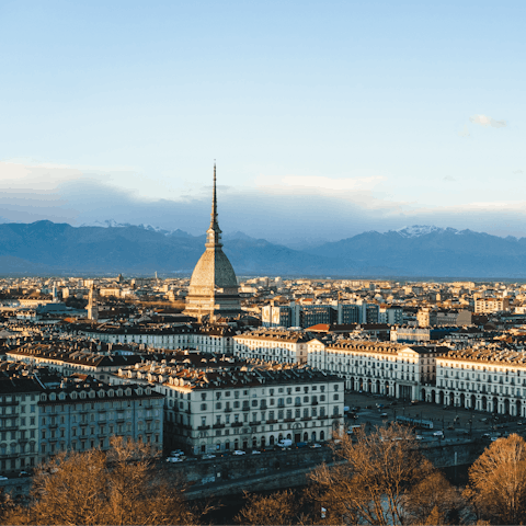 Take a day-trip to glorious Turin – it's a fifty-six-minute drive