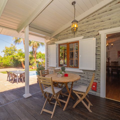 Sip your morning coffee on the shaded porch